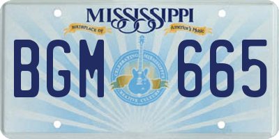 MS license plate BGM665