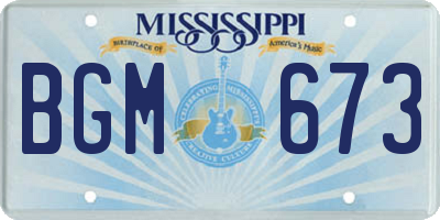 MS license plate BGM673