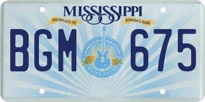 MS license plate BGM675