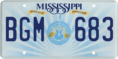 MS license plate BGM683