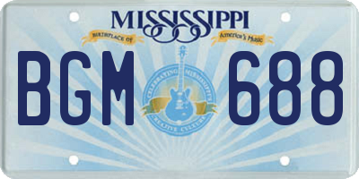 MS license plate BGM688