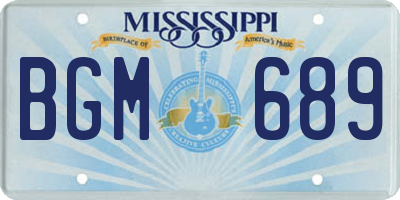 MS license plate BGM689