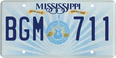 MS license plate BGM711