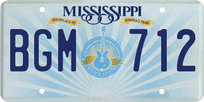 MS license plate BGM712