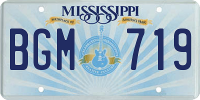 MS license plate BGM719