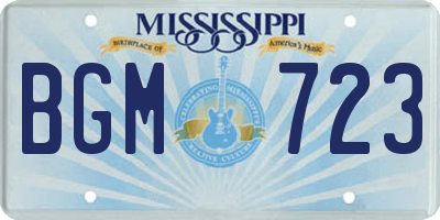 MS license plate BGM723