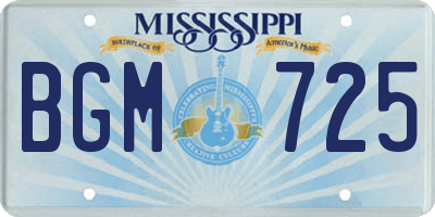 MS license plate BGM725