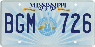 MS license plate BGM726
