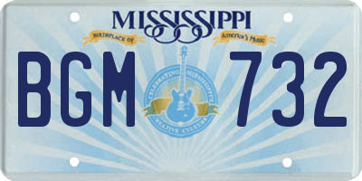 MS license plate BGM732