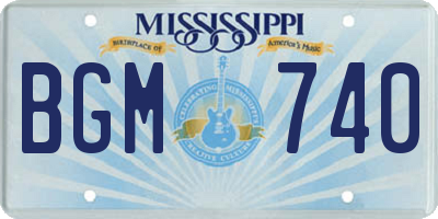 MS license plate BGM740