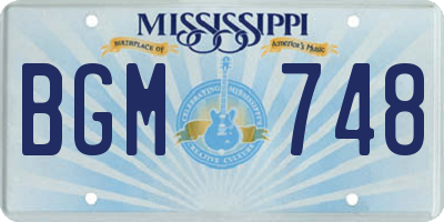 MS license plate BGM748