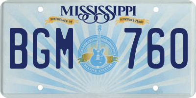 MS license plate BGM760