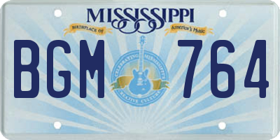 MS license plate BGM764