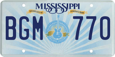 MS license plate BGM770