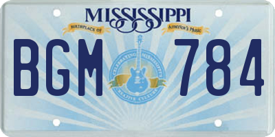 MS license plate BGM784