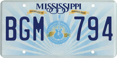 MS license plate BGM794