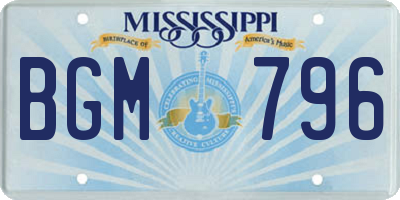 MS license plate BGM796