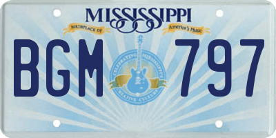 MS license plate BGM797