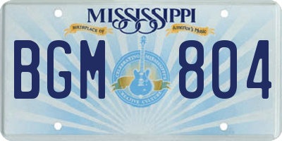 MS license plate BGM804