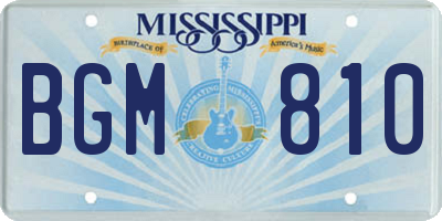 MS license plate BGM810