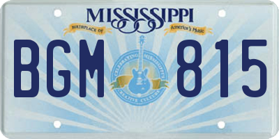 MS license plate BGM815