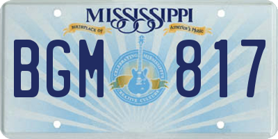 MS license plate BGM817