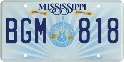 MS license plate BGM818