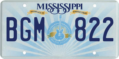 MS license plate BGM822