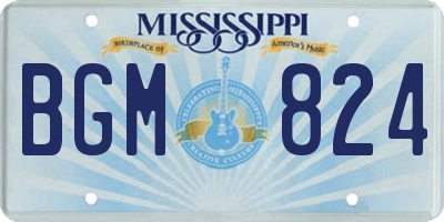 MS license plate BGM824