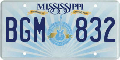 MS license plate BGM832