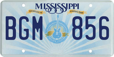 MS license plate BGM856