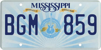 MS license plate BGM859