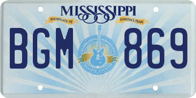 MS license plate BGM869