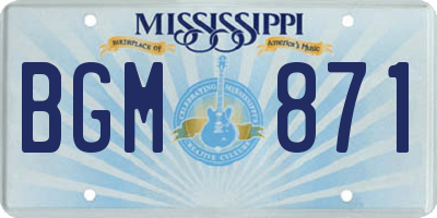 MS license plate BGM871
