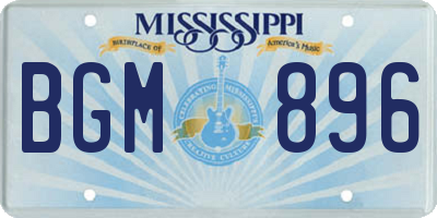 MS license plate BGM896