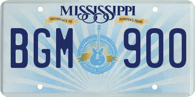 MS license plate BGM900