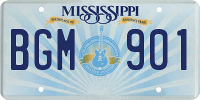 MS license plate BGM901