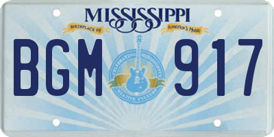 MS license plate BGM917