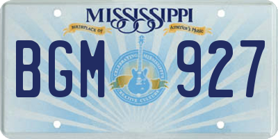 MS license plate BGM927