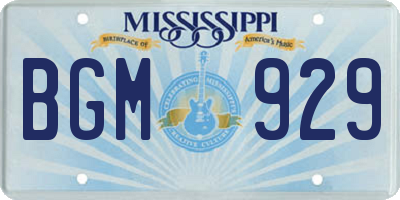 MS license plate BGM929