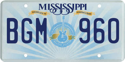 MS license plate BGM960