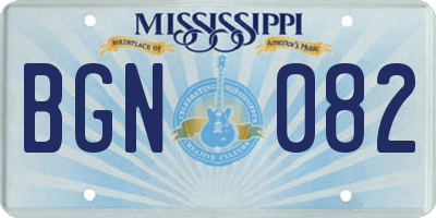 MS license plate BGN082