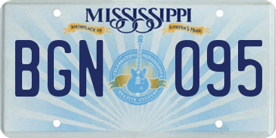 MS license plate BGN095