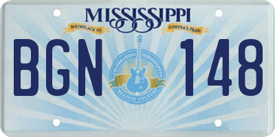 MS license plate BGN148