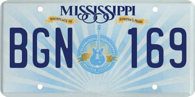 MS license plate BGN169