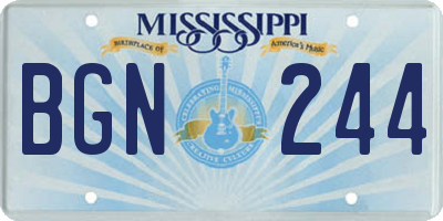 MS license plate BGN244