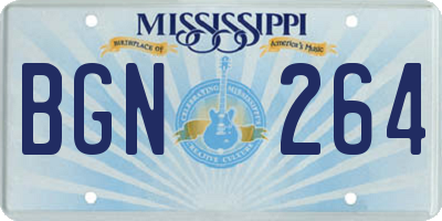 MS license plate BGN264
