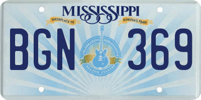 MS license plate BGN369