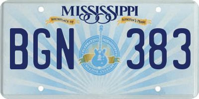 MS license plate BGN383