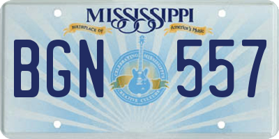 MS license plate BGN557